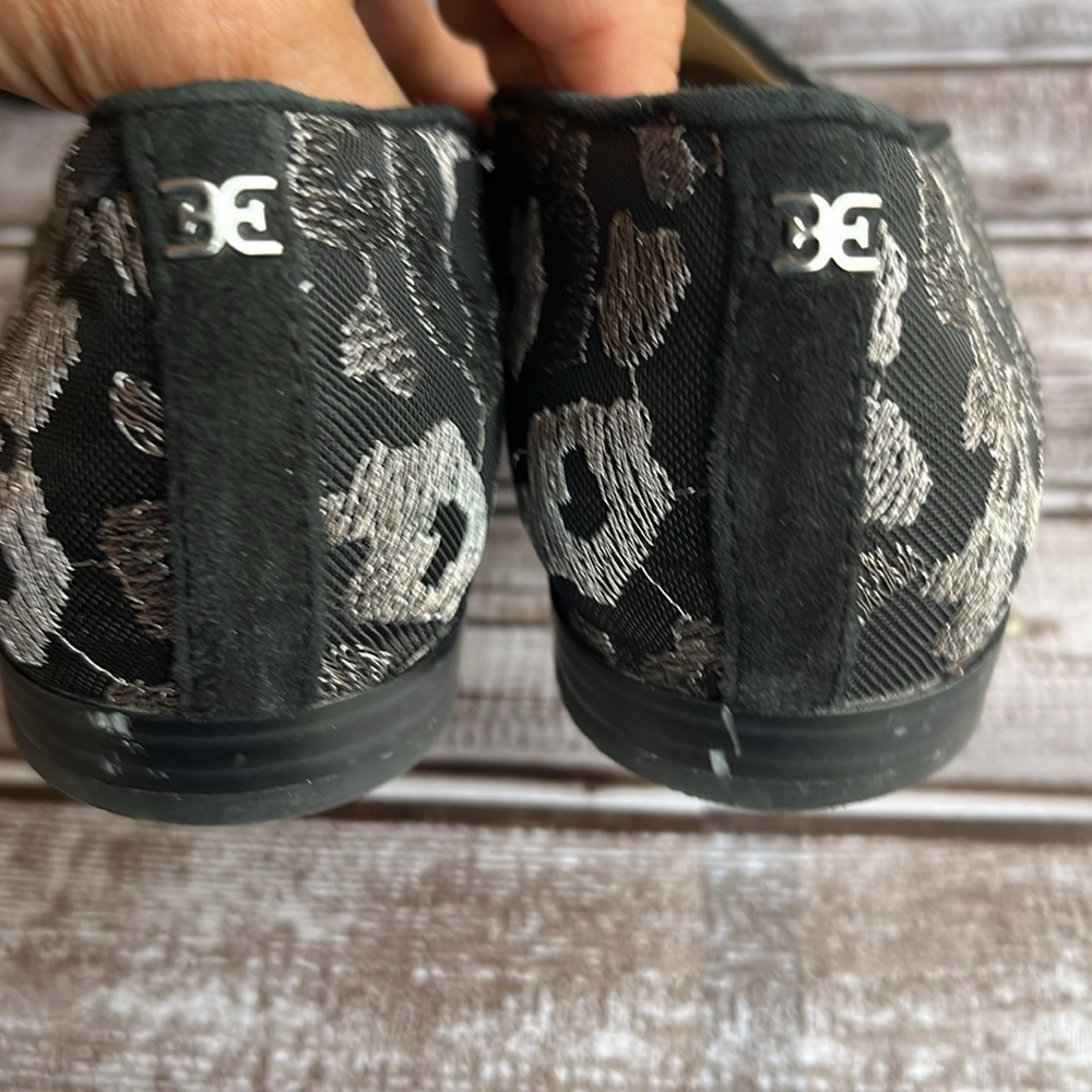Sam Edelman Black and Gray Patterned Pointed toe Loafers size 7.5 - Picture 8 of 13